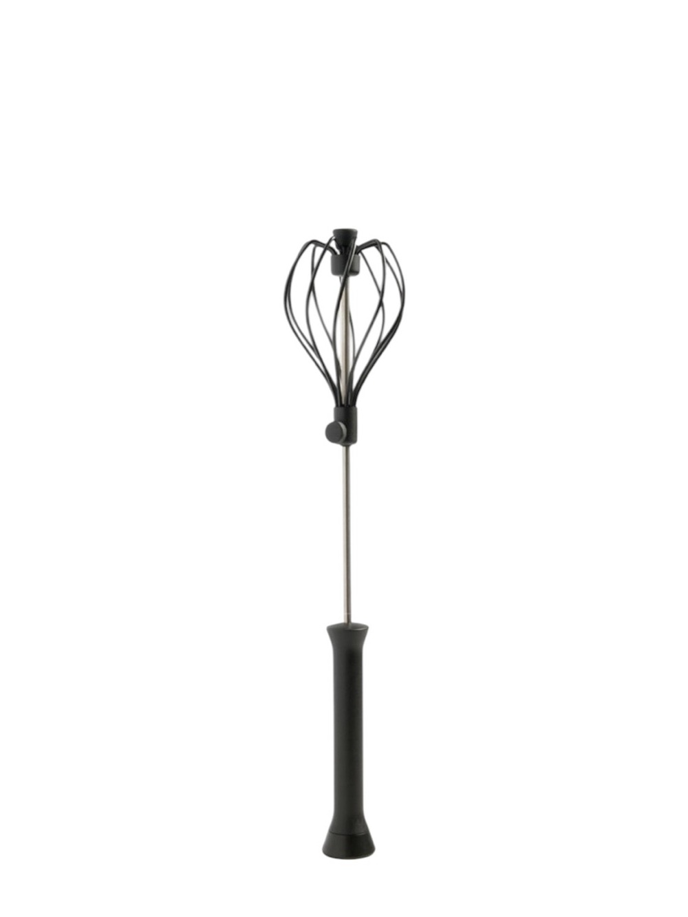 Mastrad 14" Black Express Whisk with Silicone Head Push Down Spinning Whisk